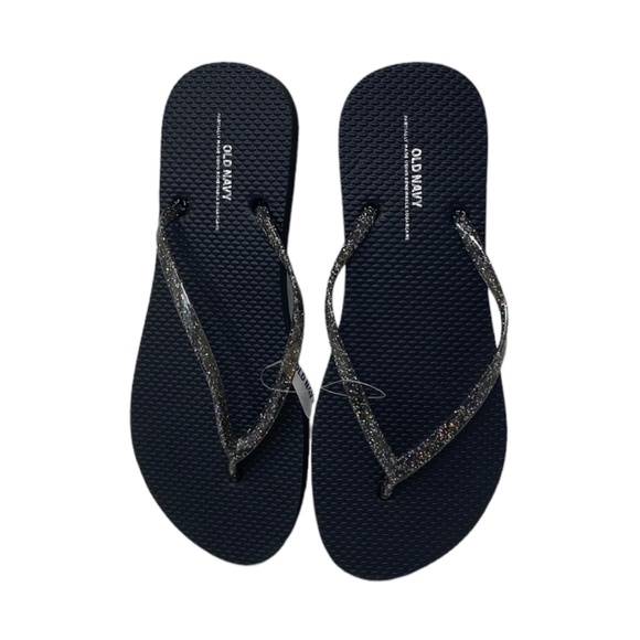 Old Navy Flip Flop Black Glitter Summer Sandals for Women 737433-10-1 - Picture 5 of 7